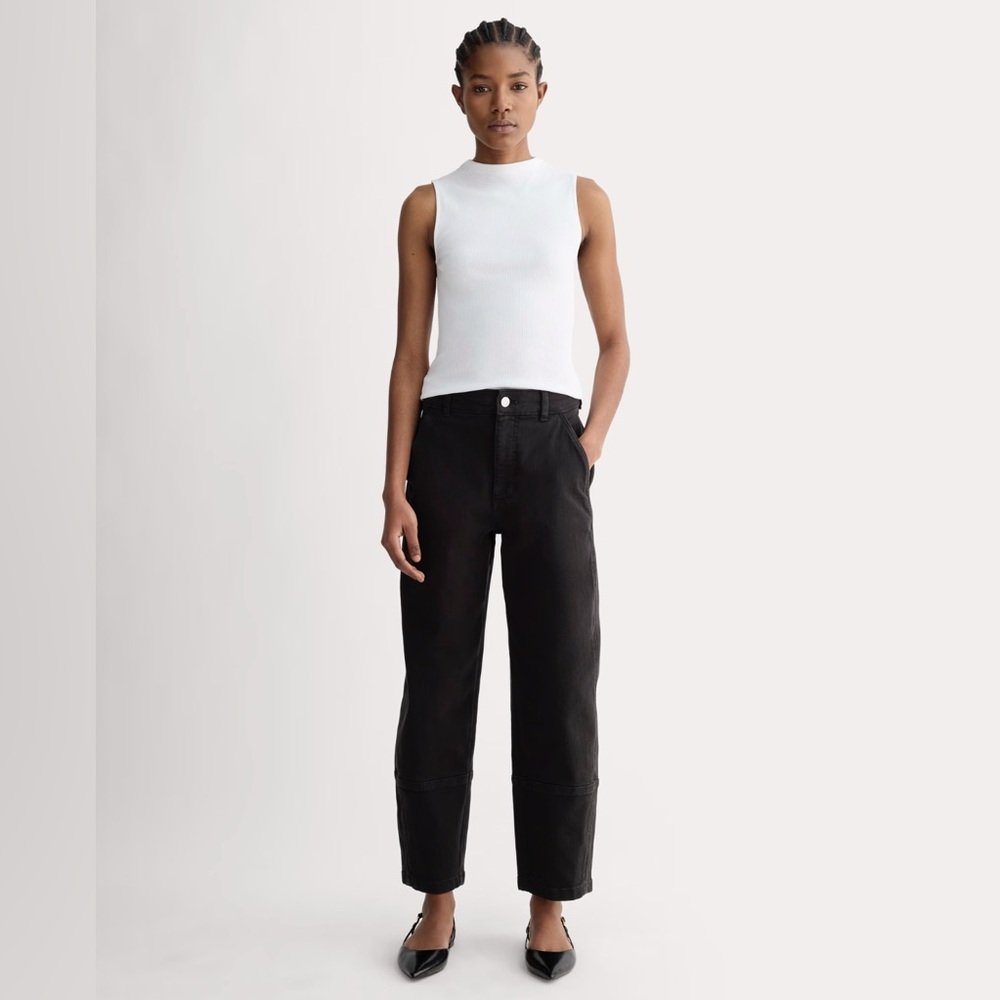 NWT Everlane The Utility Barrel Pant High Rise In Black Size 2 Tall